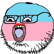 annoying_orange food fruit glasses lipstick open_mouth stubble tranny transgender_flag variant:bernd variant:oranjak yellow_teeth youtube youtuber // 380x380 // 14.9KB