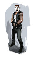 angry biker ear eric_butts francis_(left_4_dead) jacket left_4_dead_(series) left_4_dead_1 mustache open_mouth soyjak stubble valve variant:unknown video_game weapon // 2954x5000 // 939.2KB