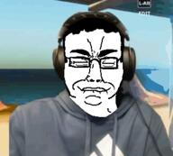 biting_lip chud cringe glasses headphones ishowspeed soyjak subvariant:chudjak_front variant:chudjak // 320x288 // 59.5KB