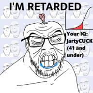 brain brainlet clenched_teeth closed_eyes ear glasses iq its_over jartycuck laughing lifesucksthenyoudie meta:op_took_a_selfie_of_xerself multiple_soyjaks retard saliva soyjak stubble text ugly variant:cobson variant:feraljak wrinkles // 1024x1024 // 437.9KB