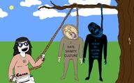 3soyjaks ack antiswarthy_(namefag) b_b_ghast_(namefag) full_body hanging rope tree variant:bernd variant:soytan // 2400x1500 // 233.0KB
