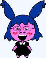 blue_hair female glasses janny mist open_mouth pink_skin variant:heatherjak // 691x856 // 72.6KB