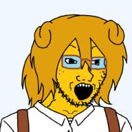 06eb artist:xjanny clothes dog_ear ear femjanny glasses hair janny open_mouth ponytail stubble transparent_background variant:soyak yellow_skin // 1000x1000 // 32.8KB