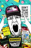 beachwalk clothes comic_sans frodo gameboy_advance glasses hand hands_up hat impact_font open_mouth soyjak stubble vaporwave variant:ppp warning whitewoods // 1368x2124 // 371.2KB