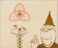 bbc closed_mouth clothes esoteric gem ggc glasses multiple_eyes multiple_soyjaks open_mouth queen_of_spades soyjak stubble subvariant:wholesome_soyjak tranny triquetra variant:bernd variant:chudjak variant:cobson variant:gapejak // 603x500 // 552.2KB