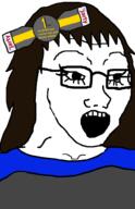 badge bow eyelashes genderbend jake jakparty_soy jill open_mouth variant:soyak // 644x1000 // 89.2KB