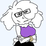 bracelet closed_mouth crossed_arms furry glasses hair meta:leaky pj_(rocky_rakoon) purple_shirt rocky_rakoon sexy_poodle subvariant:neutralplier variant:markiplier_soyjak white_fur // 1024x1024 // 41.4KB