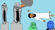 9_11 brown_skin central_intelligence_agency clothes elongated fire flying foot glowing hand islam kurta mossad open_mouth poop punisher_face sky smoke soyjak subvariant:wholesome_soyjak suit turban twin_towers variant:a24_slowburn_soyjak variant:feraljak variant:gapejak variant:james_youniverse // 2144x1192 // 241.6KB