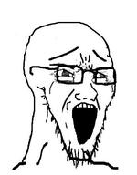 glasses open_mouth soyjak stretched_mouth stubble variant:soyak // 357x457 // 33.0KB