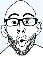beard ear glasses open_mouth soyjak template thick_eyebrows transparent_background variant:nojak // 374x491 // 10.4KB