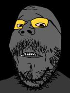 bloodshot_eyes frown glasses sad soot soot_colors soyjak soyjak_party stubble variant:gapejak // 600x800 // 24.2KB