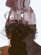 angry distorted eating glasses iron lead poop proto-slopjak rust soyjak stubble variant:gapejak // 600x800 // 616.7KB