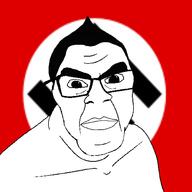 angry closed_mouth glasses hair merge nazism soyjak swastika thick_eyebrows variant:chudjak variant:feraljak // 1500x1500 // 125.0KB