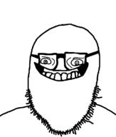 crooked_teeth glasses smile soyjak stubble template variant:volcanojak // 677x799 // 6.5KB