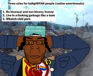 american_civil_war amerimutt black_hair black_lives_matter brown_skin bump cap clothes flag:lgbt_pride_flag flag:minor_attracted_person flag:transgender_pride_flag fnf_pedo glasses hat homeless indian indigenous lgbt map_(pedophile) native_american nigger non-binary pedophile series:esl_pedo_league shitskin smile subvariant:chudplier tranny transgender_symbol tribe variant:chudjak variant:markiplier_soyjak variant:nativeamericanpedo(fnfpedobrother) yellow_eyes // 2560x2102 // 758.6KB