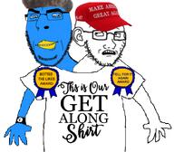 2soyjaks award blue_skin clothes get_along_shirt hat make_america_great_again twitter variant:cobson variant:soyak watch x zoomer_hair // 1180x1032 // 531.6KB