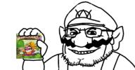 chin clothes glasses hat holding_object looking_at_you mustache stubble variant:wahjak wario wario_land // 1080x563 // 153.7KB