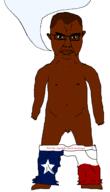 black_skin closed_mouth country ear flag full_body glasses nsfw penis shaved small_penis soyjak speech_bubble_empty subvariant:chudjak_front subvariant:obsessedchud texas text variant:chudjak // 1092x1911 // 60.4KB