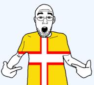 arm british clothes dorset ear england flag flag:dorset glasses hair hand open_mouth pointing soyjak stubble teeth tshirt united_kingdom variant:shirtjak // 1236x1118 // 27.0KB
