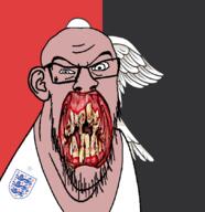 angry animal bird british buckinghamshire distorted ear england flag flag:buckinghamshire flower glasses hair irl lion open_mouth pelican plant rotten_teeth soyjak stubble teeth united_kingdom variant:feraljak white_skin yellow_teeth you_were_one_i_ker // 1048x1081 // 354.1KB