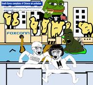 beard bts china city communist_party_of_china crying factory foxconn frog glasses godzilla korea league_of_legends pepe pollution radioactive red_eyes sea smug south_korea stubble variant:cobson variant:cryboy_soyjak wig wine // 1600x1450 // 319.4KB
