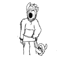 clothes full_body glasses open_mouth pig variant:gapejak white_background // 1080x1080 // 80.2KB