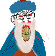 Thales_(user) blonde_beard blood blood_from_nose blood_on_face bloodshot_eyes blue ear glasses meta:namefags nose red robes self_insert stubble subvariant:feralrage variant:feraljak vein white_skin // 894x919 // 481.1KB
