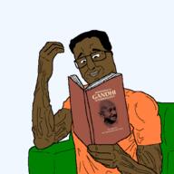 book brown_skin buff couch gandhi glasses hair india indian muscles pajeet smile subvariant:chud_reading transparent_background variant:chudjak variant:pajeetjak // 2048x2048 // 67.5KB