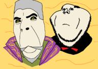 2soyjaks balding black_sclera closed_mouth clothes crying daedra daedric_prince frown glasses goatee grey_hair hair haskill sheogorath smile soyjak stubble the_elder_scrolls the_elder_scrolls_iv:_oblivion variant:cobson variant:impish_soyak_ears video_game white_skin yellow_eyes // 1335x948 // 76.9KB