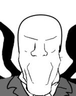 angry blank clothes creepypasta no_face slenderman soyjak stretched_chin suit tentacle variant:markiplier_soyjak video_game // 629x800 // 30.7KB