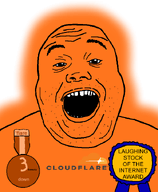 3_hours_down_award award badge cloudflare double_chin eyebrows laughing_stock_of_the_internet_award nose open_mouth orange_skin teeth text transparent_background variant:alicia // 592x720 // 45.1KB