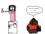 arm artist:asskiddie100 beanie black_skin cleveland_brown_jr closed_mouth clothes fat glasses hair hand ipad leg lips necklace nigger nintendo nintendo_switch satoko_houjou(namefag) soy soylent speech_bubble tablet text variant:meximutt variant:soytan video_game // 1024x768 // 122.2KB