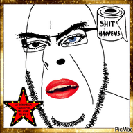 animated blinking glasses heterochromia open_mouth picmix soyjak star stubble talking text toilet_paper variant:cobson // 500x500 // 402.7KB