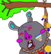 Donnie_Keller award bloodshot_eyes furry gray_fur hanging mouth_open pedophile pink_hair pretty_blood subvariant:massjak tree variant:gapejak // 768x818 // 72.7KB