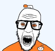 angry glasses open_mouth orange reddit soyjak stubble template variant:nerdjak // 702x646 // 19.9KB