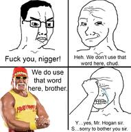 comic crying facepalm hulk_hogan smug text variant:chudjak variant:wojak wojak wrestling // 1257x1261 // 745.3KB