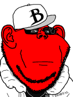 beet beetroot black_glasses black_shirt brand broot brootal_(designer_brand) chain closed_mouth clothes designer glasses logo looking_at_you parka puffer_jacket red_skin silver_chain snapback sunglasses transparent_background variant:impish_soyak_ears white_jacket // 598x800 // 28.6KB