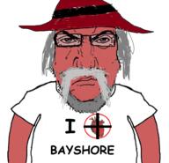 angry beard closed_mouth clothes dead_by_daylight glasses grey_hair hat heart i_love red_skin soyjak subvariant:science_lover text tshirt variant:markiplier_soyjak // 928x893 // 351.8KB