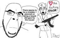 2soyjaks closed_mouth clothes dig_the_fucking_hole firearm gem glasses gun hat heart holding_gun holding_object holding_rifle i_heart_nigger ias keyed looking_at_you meme neutral nigger open_mouth rifle soyjak speech_bubble stubble text tranny transheart variant:cobson variant:shirtjak // 1170x738 // 101.4KB