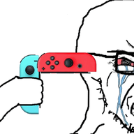 animated arm bloodshot_eyes clenched_teeth crying game_controller glasses gun gun_to_head hand holding_game_controller holding_object imminent_suicide joycon nintendo nintendo_switch shaking soyjak stubble suicide variant:soyak video_game // 463x283 // 1.1MB