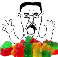 candy chud gummy_bear gummy_bear_song hand hands_up subvariant:pol_face variant:chudjak // 918x894 // 443.8KB