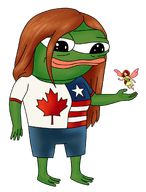amphibian animal canada closed_mouth clothes fairy female flag flag:canada flag:united_states flying frog full_body green_skin hair lips long_hair nas nas:pepe pepe pepe_the_frog subnas:apu united_states wing // 926x1221 // 455.7KB