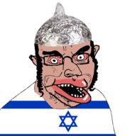 bloodshot_eyes clothes flag:israel glasses israel israeli jewish_nose jews judaism kike lips merge open_mouth payos schizophrenia seething sideburns soyjak star_of_david subvariant:chudjak_front teeth tin_foil variant:chudjak variant:feraljak vein // 981x1032 // 155.7KB