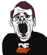 clothes digital_foundry ear glasses hair john_linneman open_mouth soul_patch soyjak stubble tooth_gap variant:unknown // 803x932 // 121.1KB