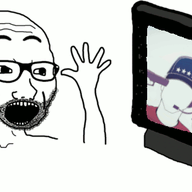 anhero animated arm baseball_cap blown_brains glasses gun mister_metokur open_mouth soyjak stubble variant:excited_soyjak // 680x315 // 89.8KB