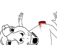arm blood different_view glasses glasses_askew gore hand hands_up headless looking_at_you nsfw open_mouth severed_head soyjak stubble variant:fisheyejak // 1024x813 // 94.2KB
