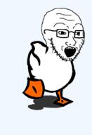 animal animated duck full_body glasses leg open_mouth series:animaljaks soyjak stubble variant:soyak // 735x1078 // 430.4KB