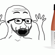 animated arm bottle excited glasses hand hands_up open_mouth plastic_bottle shaking soy soyjak soylent soylent_(cacao) soylent_bottle stubble text variant:excited_soyjak // 498x343 // 101.1KB