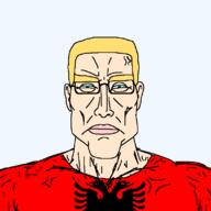 a10_eyes albania aryan blue_eyes buff closed_mouth ear flag flag:albania front_facing glasses hair muscles muscular_male soyjak subvariant:perceptive_chud variant:chudjak yellow_hair // 799x799 // 43.8KB