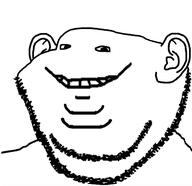 double_chin ear no_eyebrows no_nose smile soyjak stubble variant:impish_soyak_ears // 603x585 // 77.4KB